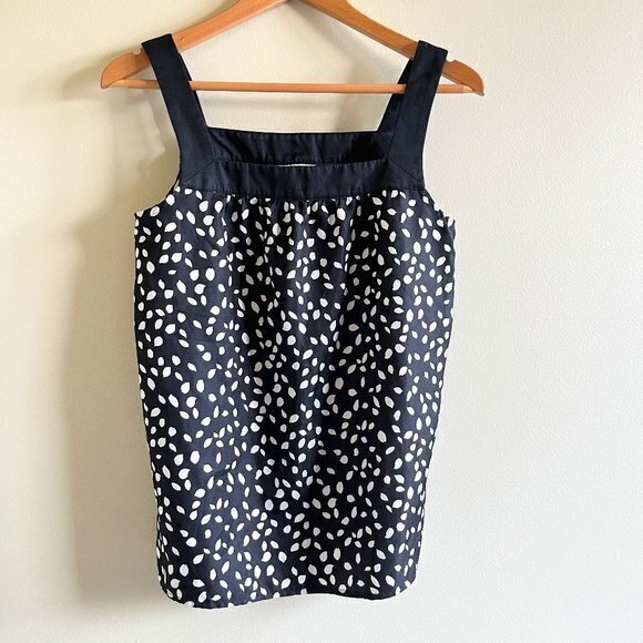 LOFT ANN‎ TAYLOR BLACK WHITE TANK TOP WIDE STRAP WOMENS SIZE S - Picture 1 of 4